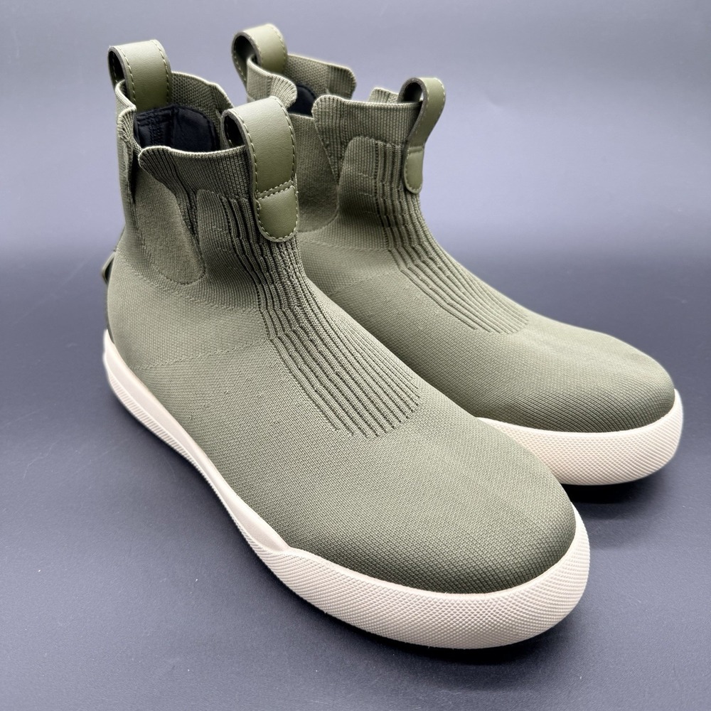 Vessi Weekend Chelsea Boots Women's 10 Olive Green Waterproof Knit Slip On